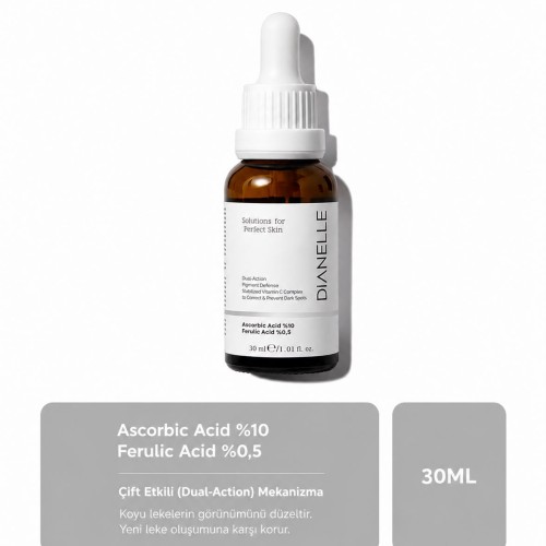 C Vitamini Leke Karşıtı Canlandırıcı Serum - %10 Ascorbic Acid & %0.5 Ferulic Acid C Vitamini Leke Karşıtı Canlandırıcı Serum - %10 Ascorbic Acid & %0.5 Ferulic Acid